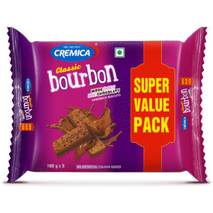 Cremica Bourbon Sandwich Biscuits - Chocolaty, 55g