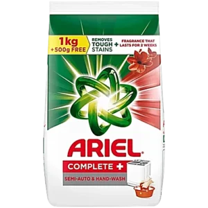 Ariel Complete Detergent Powder - Removes 100 Tough Stains, 1.5 kg (Get 1 kg + 0.5 kg Free)