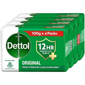 Dettol Original Bathing Soap Bar With 12 Hr Germ Protection, 400 g (4x100 g)