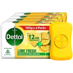 Dettol Lime Fresh Bathing Soap Bar 100g X 4 packs