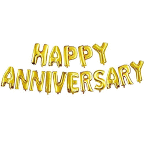Happy anniversary name balloon - 16inch- golden colour