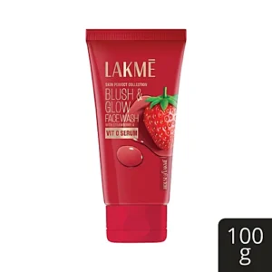 Lakme Blush & Glow Hydrating Strawberry Facewash, With Vitamin C Serum, 100 g