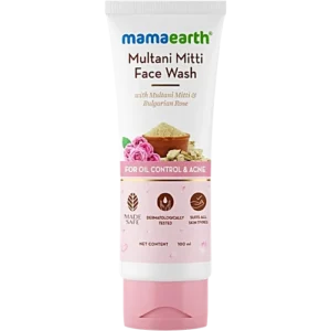 Mamaearth Multani Mitti Face Wash - With Bulgarian Rose, For Oil Control & Acne, 100 ml