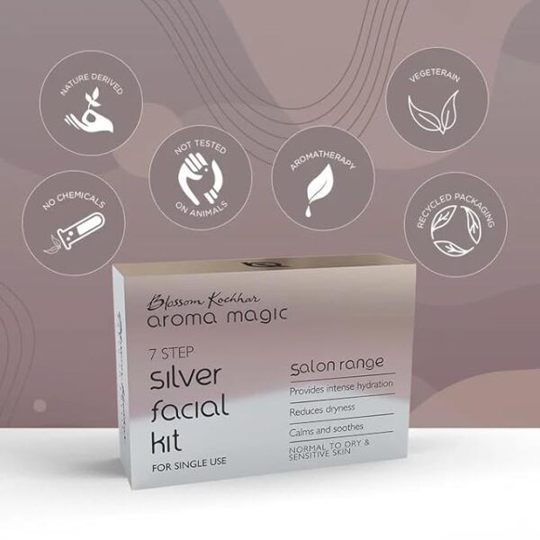 Aroma Magic 7 step Silver Facial Kit| Normal to Dry & Sensitive Skin - (35g + 10ml) - Image 2