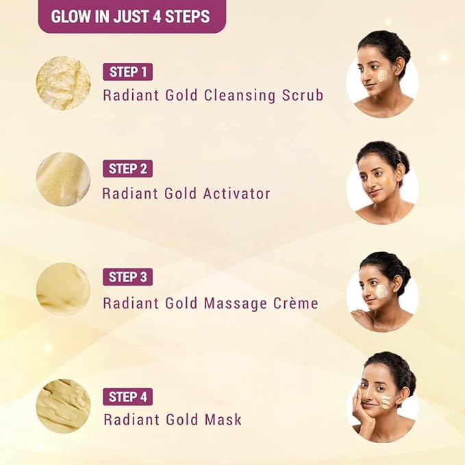 Lotus Herbals Radiant Gold Glow Facial Kit / For Women & Men | All Skin Types - 37g - Image 3