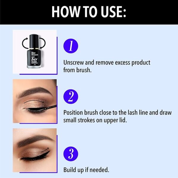 Blue Heaven Get Bold Eyeliner Waterproof – 7ml - Image 3