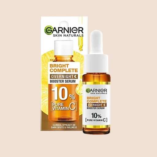 Garnier Bright Complete Overnight Booster Serum - 10% Pure Vitamin C, 15 ml