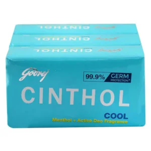 Cinthol Cool Menthol + Active Deo Fragrance Soap / Sabun -125 g (Pack of 3)