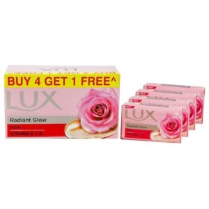Lux Rose & Vitamin E Soft Glow Skin Soap Bar / Sabun -150 g (Buy 4 Get 1 Free)