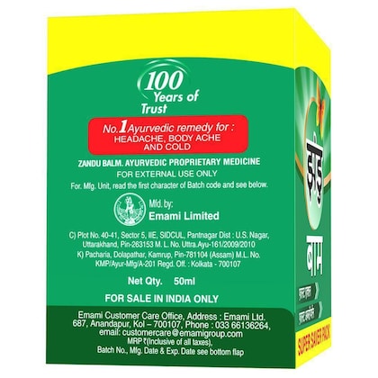 Zandu Pain Relief Balm 50 ml - Image 2